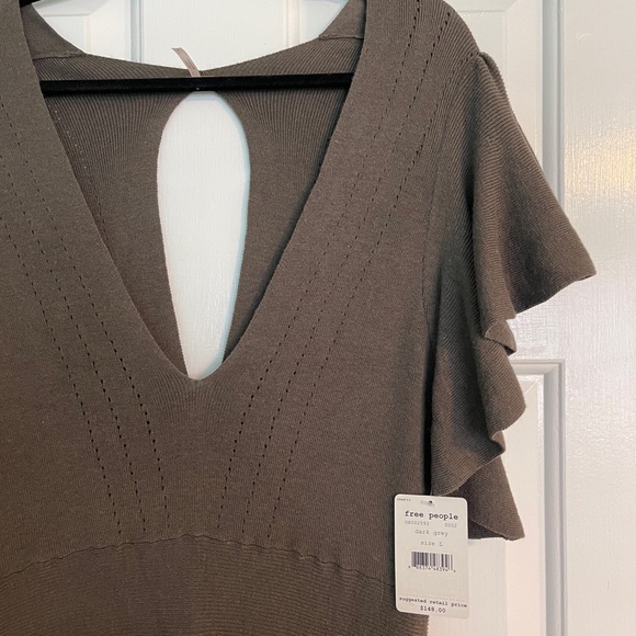 NWT FREE PEOPLE GREY KNIT MINI - Picture 5 of 5